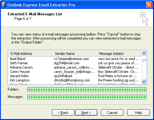 Outlook Express Email Extractor Pro Screenshot